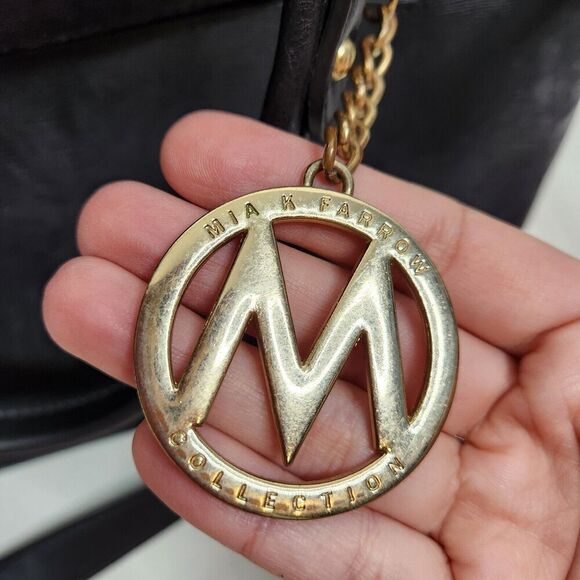 MKF Collection by Mia K Farrow Bag Black Embossed Faux Leather Handbag Tote - Picture 10 of 10